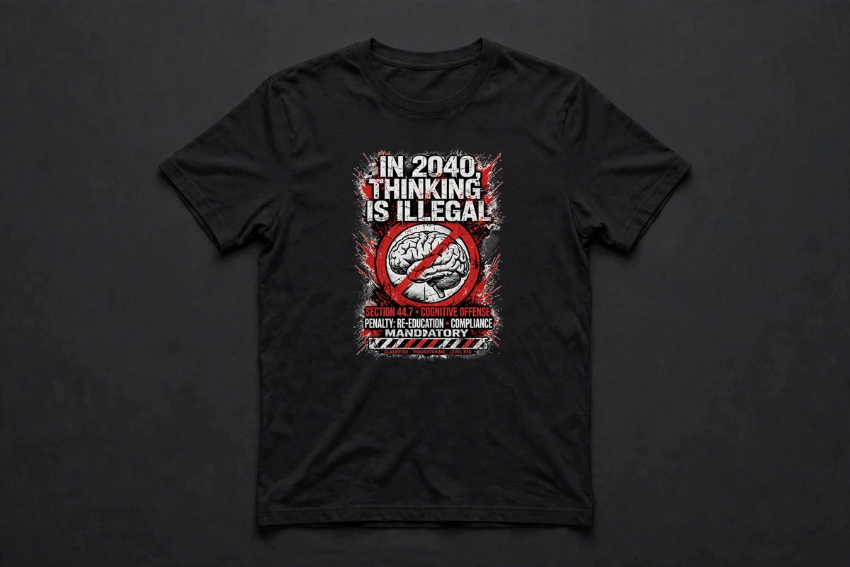 Thinking Is Illegal — black tee